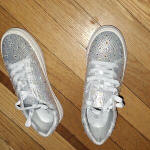 Glittery Silver and White Sneakers